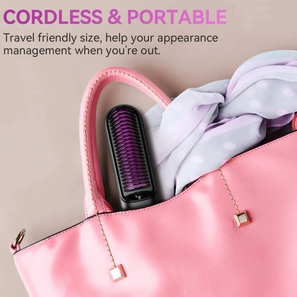 Anyask Cordless Portable Hair Straightener Black Travel Lightweight Chargeable
